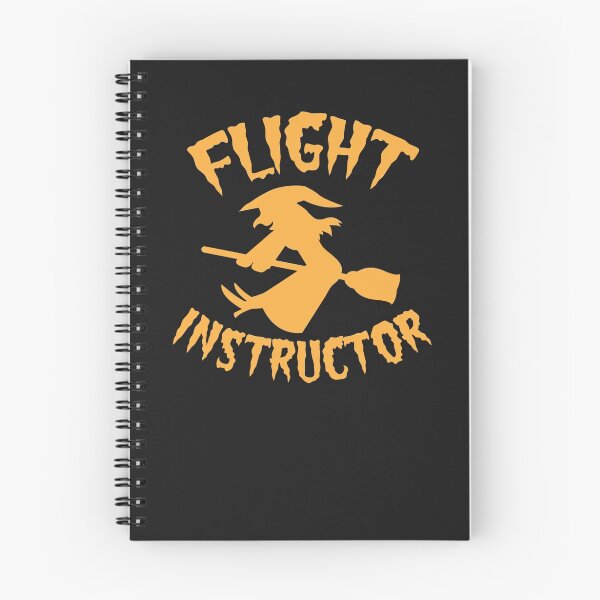 Item preview, Witch on a broomstick FLIGHT INSTRUCTOR orange designed and sold by jazzydevil.