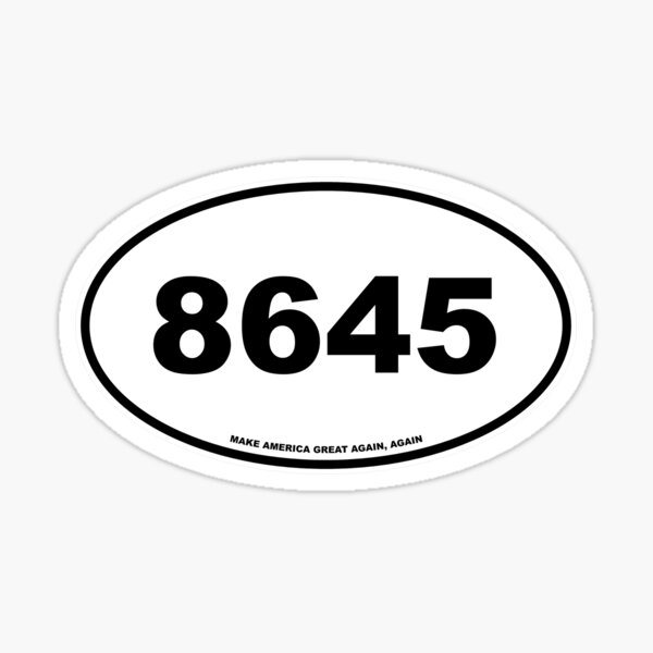 Impeach Trump Bumper Stickers 86 45 Oval White Decals Blk Border 2 pack 