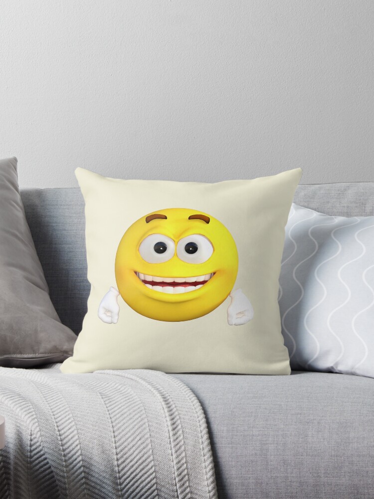 Emoji Emoticon Smile Smiley Face Happy Pillow for Sale by