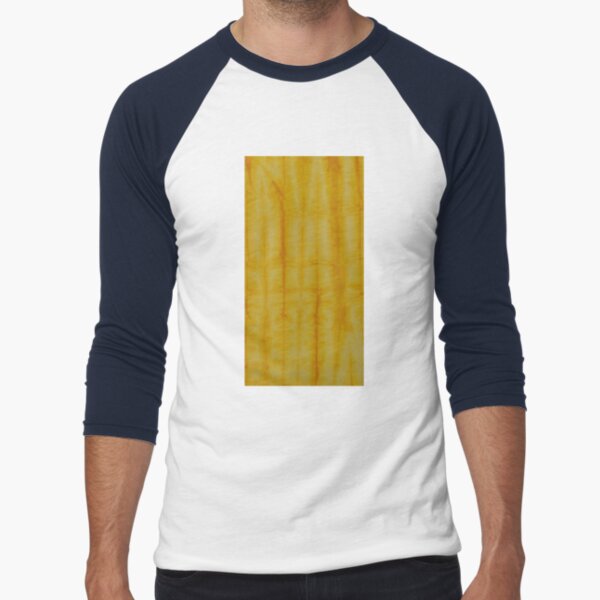 SKU 333 - Shibori Style Yellow 1 Baseball ¾ Sleeve T-Shirt