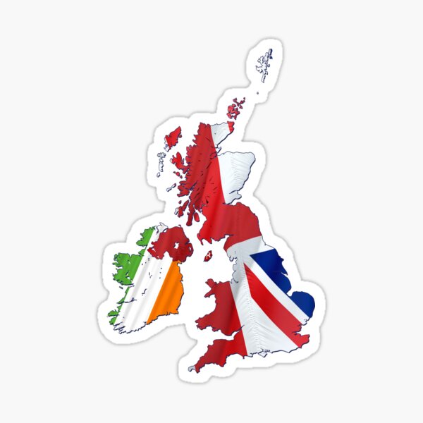 Item preview, BRITISH ISLES MAP AND FLAGS designed and sold by Madjack Tees Kiwi SuperStore.