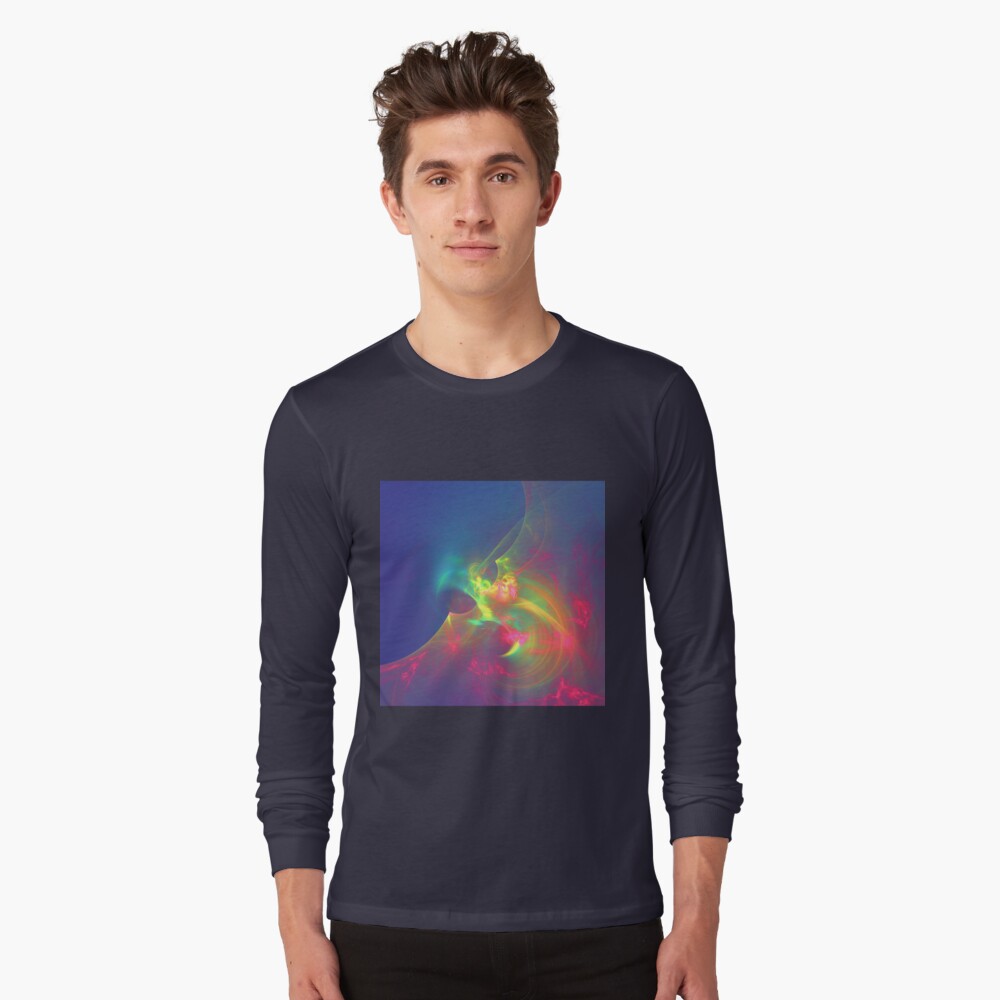 Sea wave ghost fractal Long Sleeve T-Shirt