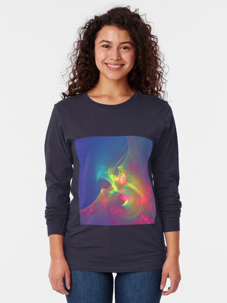 Alternate view of Sea wave ghost fractal Long Sleeve T-Shirt