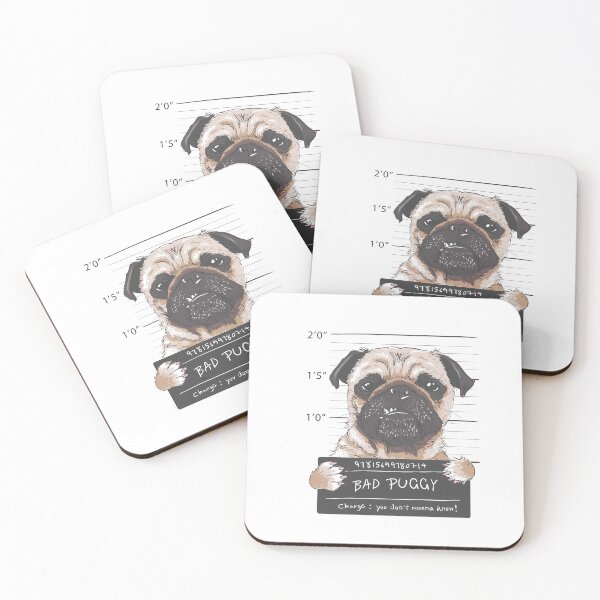 Item preview, badass pug designed and sold by GlowinUp Shop.
