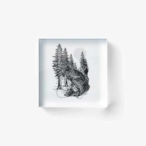 Item preview, Jumping Bass In The Forest Fishing  designed and sold by jakehughes2015.