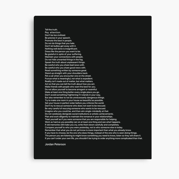 Best Quotes by Jordan Peterson Canvas Print