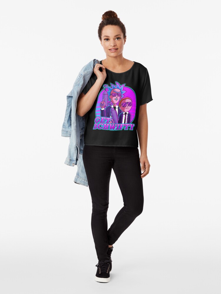 Alternate view of rick and morty get schwifty Chiffon Top
