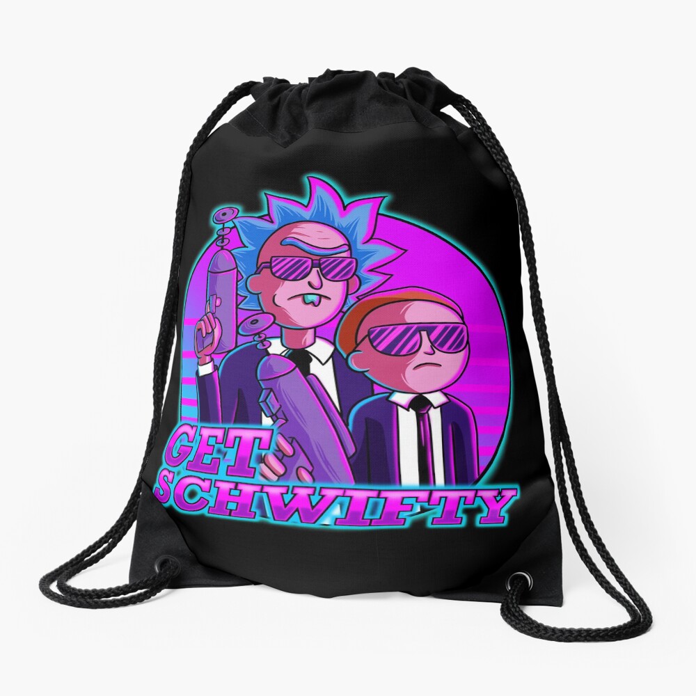 rick and morty get schwifty Drawstring Bag