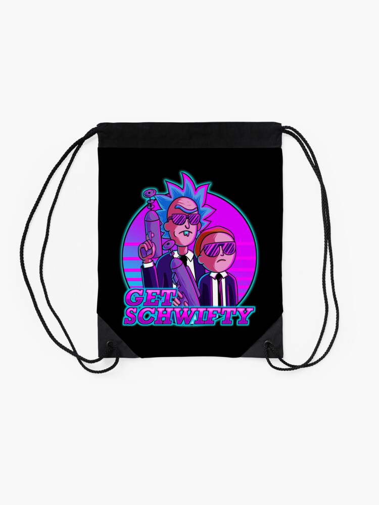 Alternate view of rick and morty get schwifty Drawstring Bag