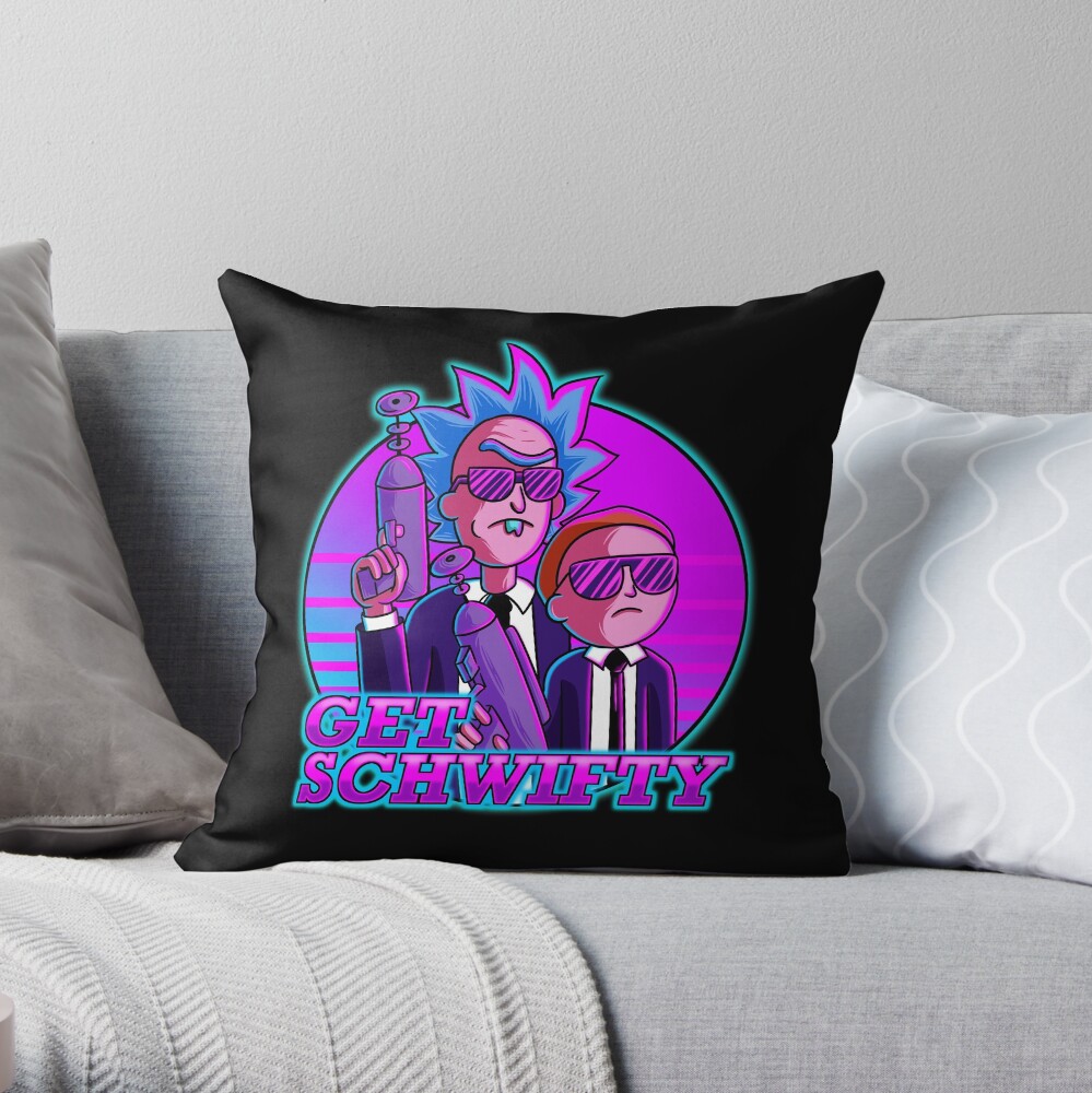 rick and morty get schwifty Throw Pillow