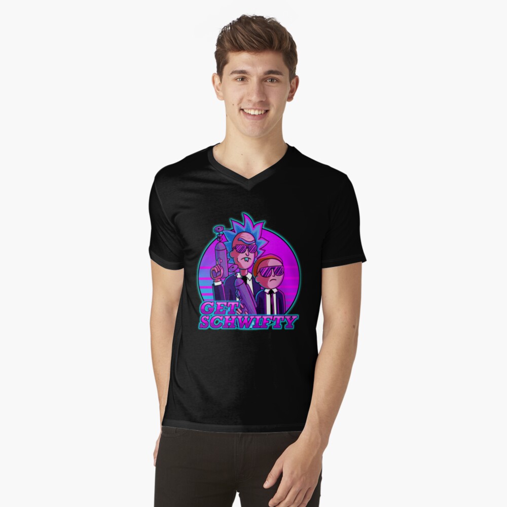 rick and morty get schwifty V-Neck T-Shirt
