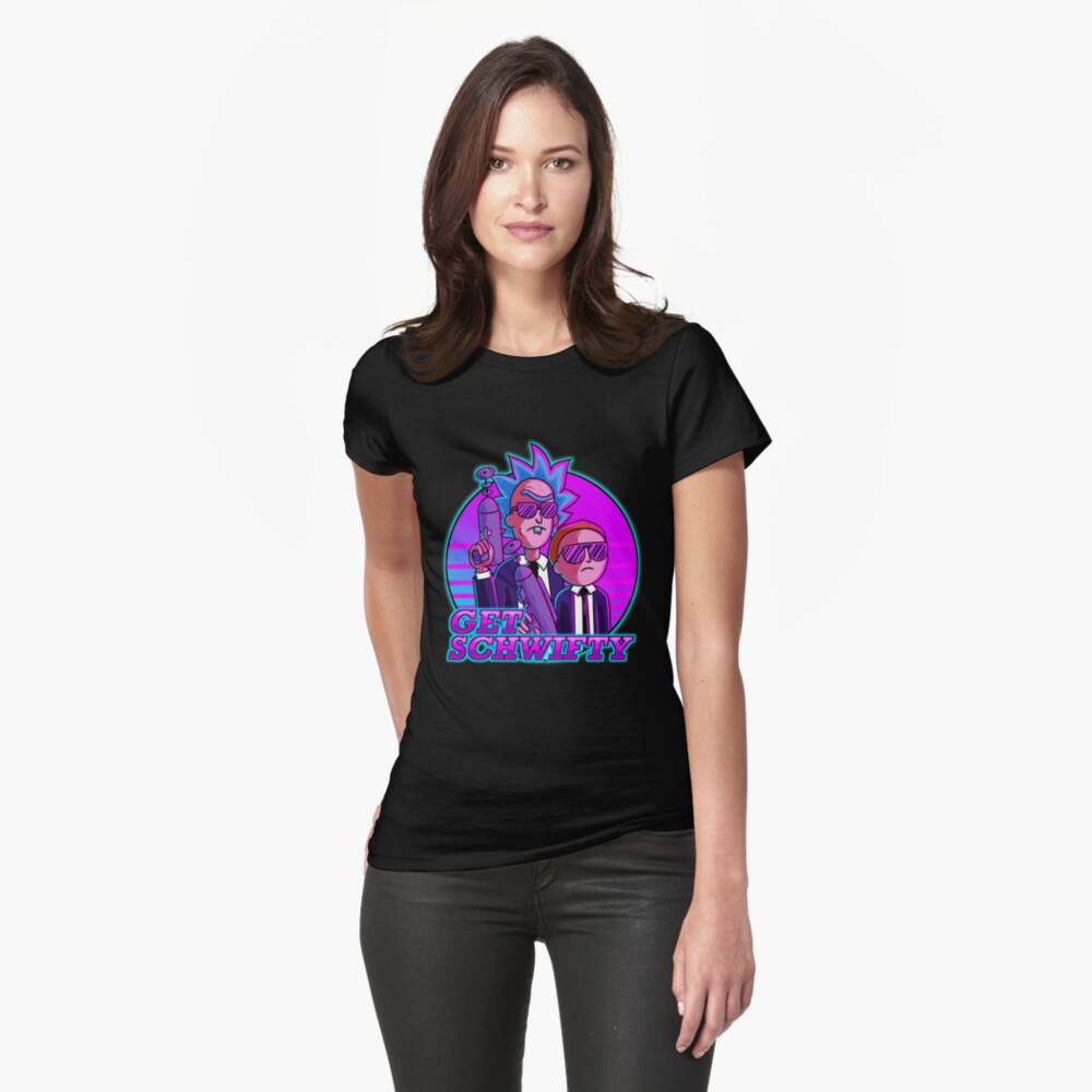rick and morty get schwifty Fitted T-Shirt