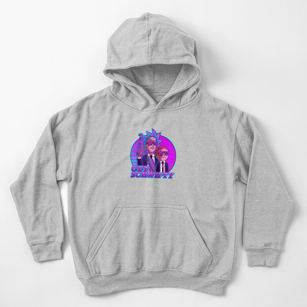 rick and morty get schwifty Kids Pullover Hoodie
