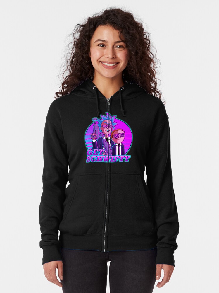Alternate view of rick and morty get schwifty Zipped Hoodie
