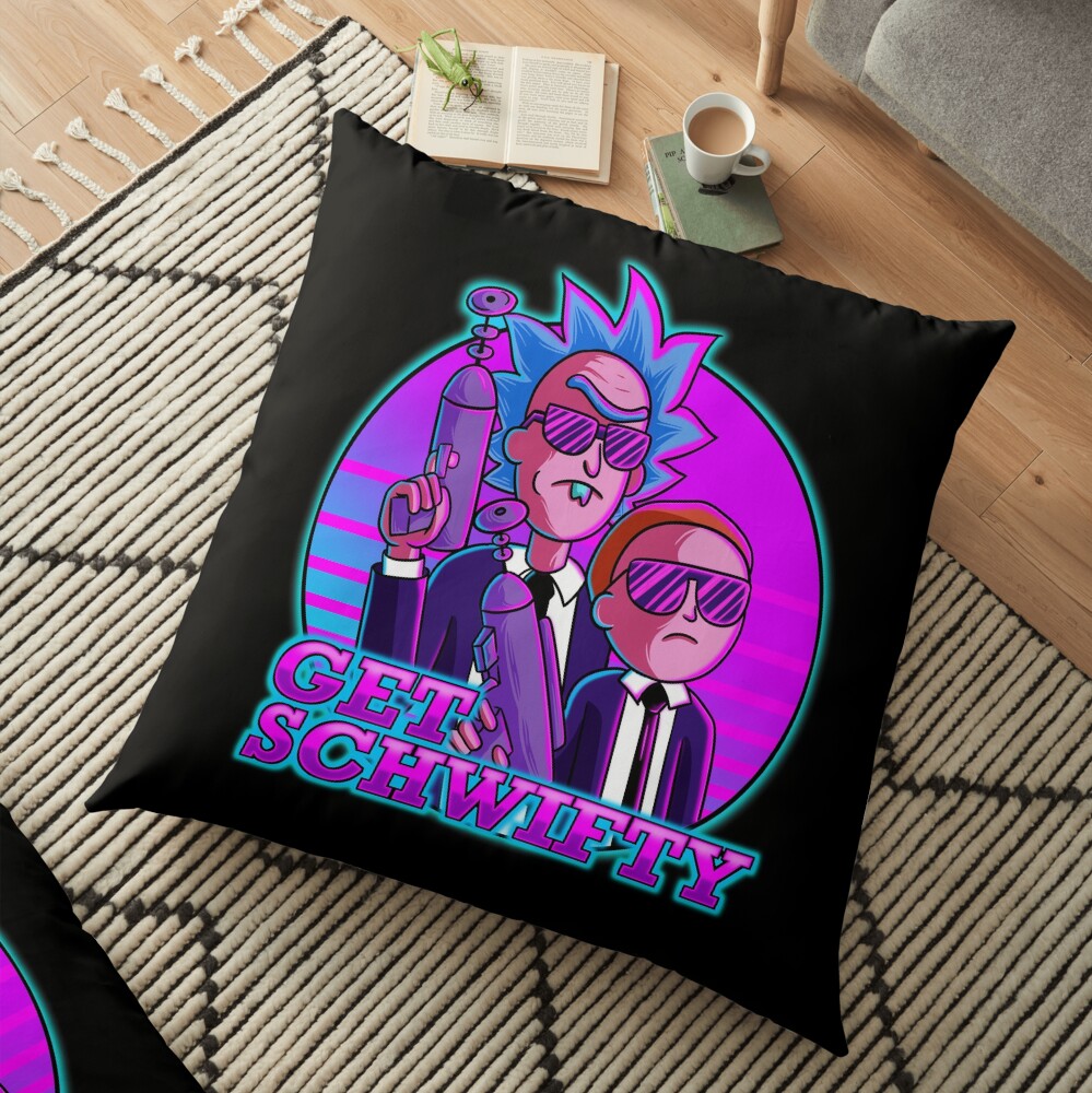rick and morty get schwifty Floor Pillow