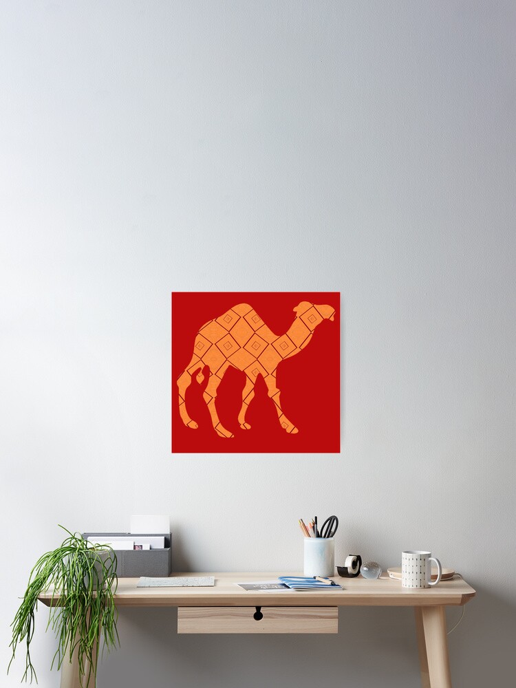 Thumbnail 2 of 3, Poster, Abstract patterned camel designed and sold by tetibright.