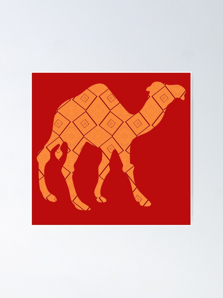 Thumbnail 1 of 3, Poster, Abstract patterned camel designed and sold by tetibright.
