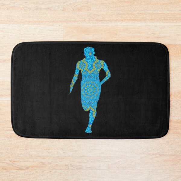 Item preview, Blue abstract runner art designed and sold by tetibright.