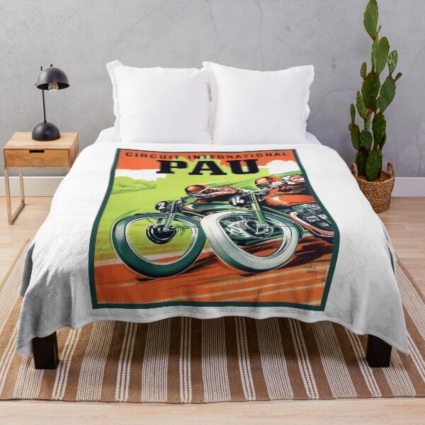 Item preview, 1951 Pau FRANCE Grand Prix Motorcycle Race Poster designed and sold by retrographics.