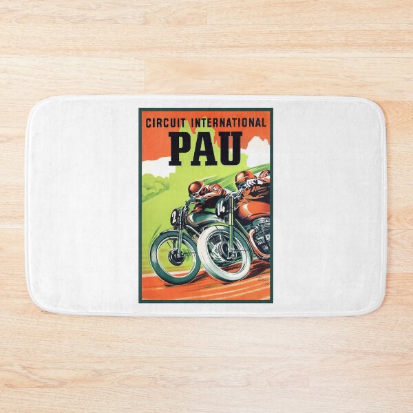 Item preview, 1951 Pau FRANCE Grand Prix Motorcycle Race Poster designed and sold by retrographics.