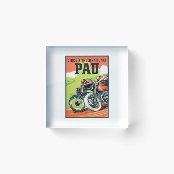 Item preview, 1951 Pau FRANCE Grand Prix Motorcycle Race Poster designed and sold by retrographics.