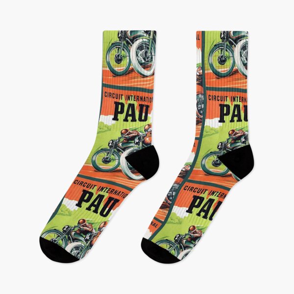 Item preview, 1951 Pau FRANCE Grand Prix Motorcycle Race Poster designed and sold by retrographics.