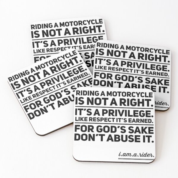 Item preview, Riding A Motorcycle Privilege Not Right Black Text designed and sold by TWMBDesigns.