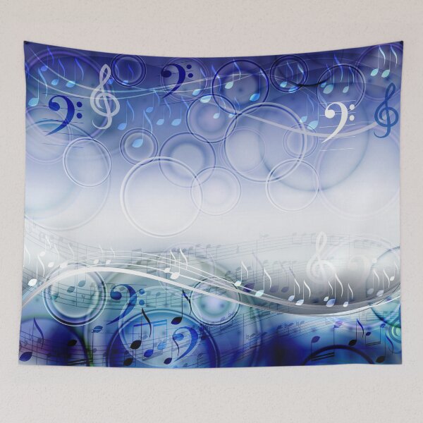 Item preview, Abstract sheet music light blue design with musical notes designed and sold by Arija07.