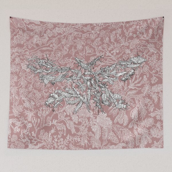 Item preview, Hexapoda - Insects - Evolution - Pink Background designed and sold by EvolutionPoster.