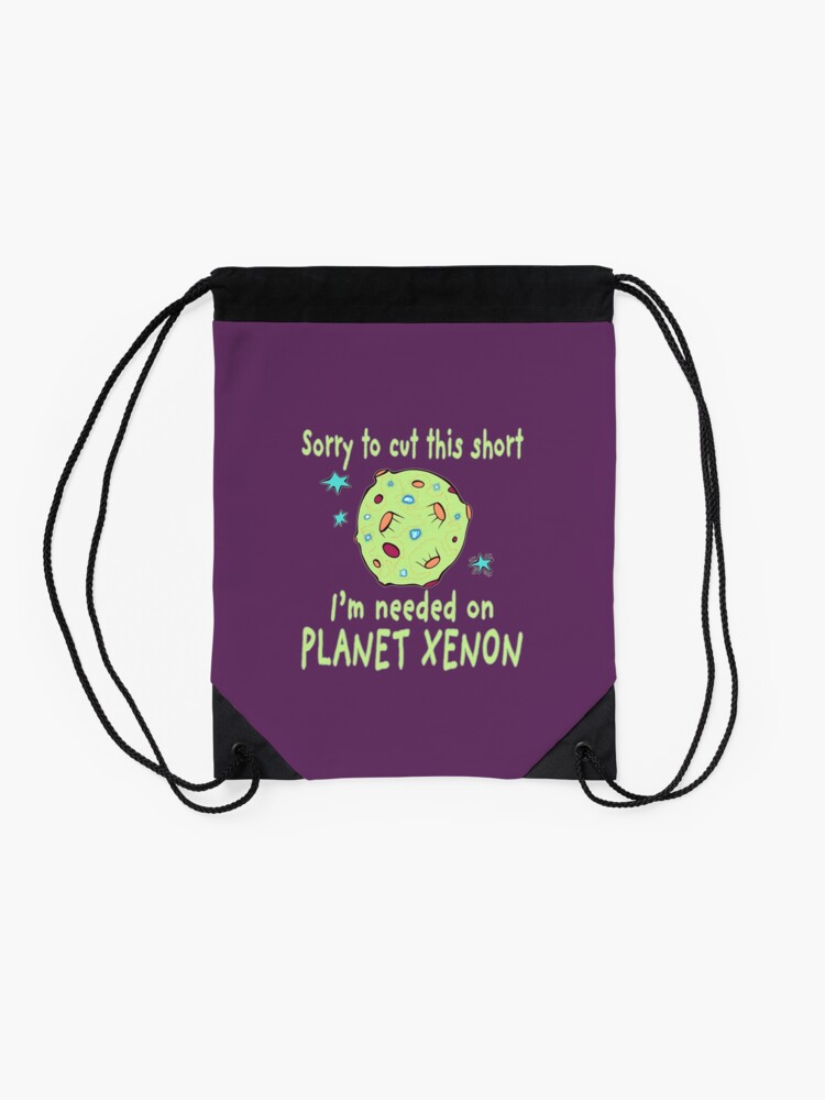 Alternate view of Planet Xenon. Drawstring Bag