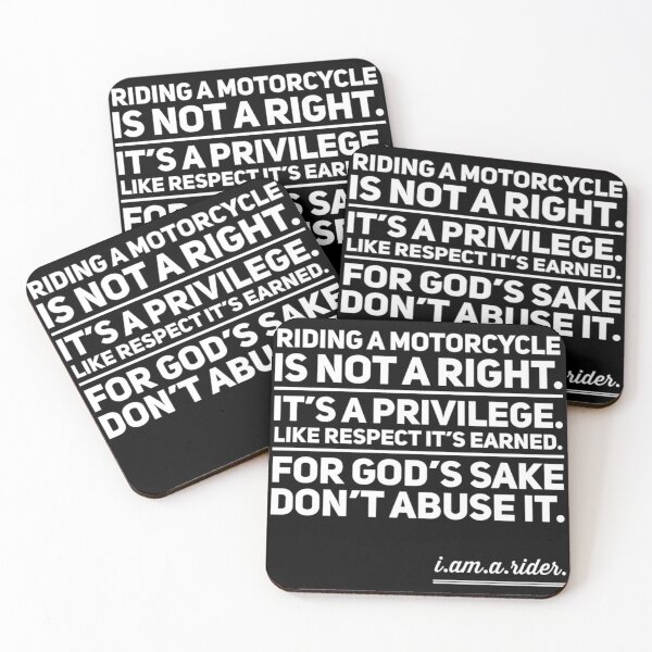 Item preview, Riding A Motorcycle Is A Privilege Not A Right White Text designed and sold by TWMBDesigns.