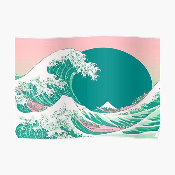 the-big-light-blue-wave-poster-by-jxls-redbubble