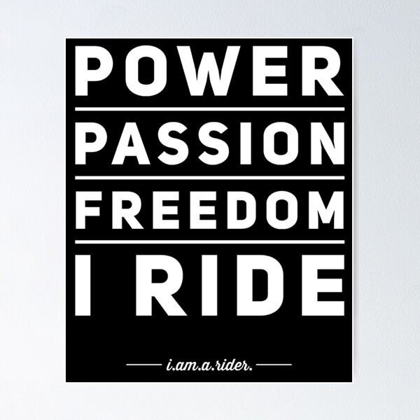 Item preview, Power Passion Freedom I Ride White Text designed and sold by TWMBDesigns.
