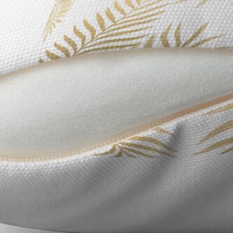 Thumbnail 2 of 3, Throw Pillow, Gold palm leaves designed and sold by MartaOlgaKlara.