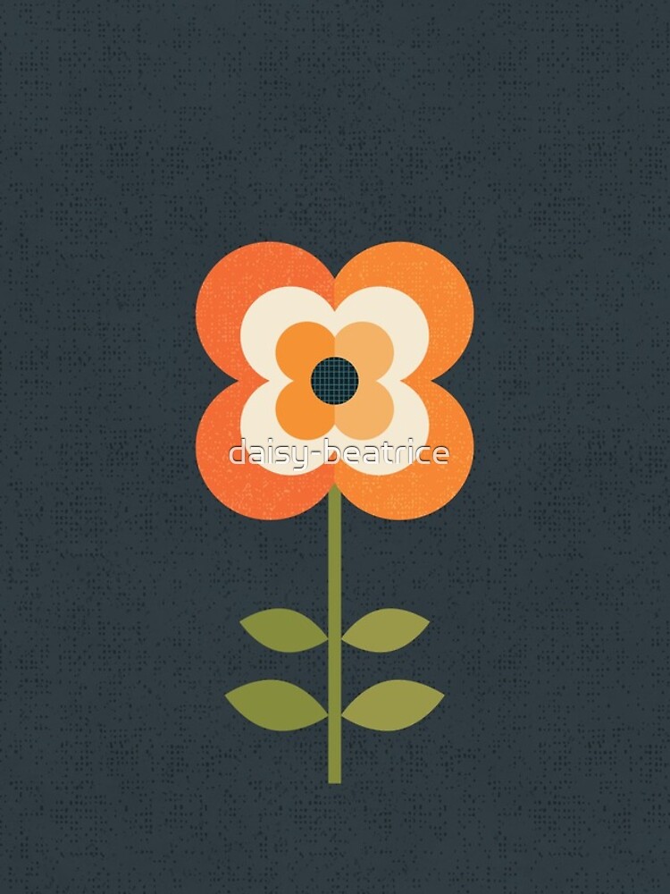 Discover Retro Flower - Orange and Charcoal iPhone Case