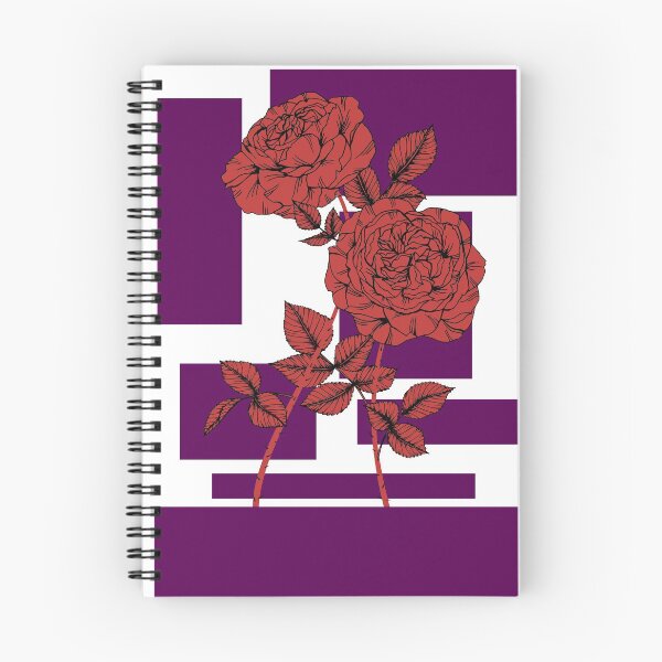 Item preview, Dark Red Roses and Leaves Purple Squares  designed and sold by Lilith-Designs.