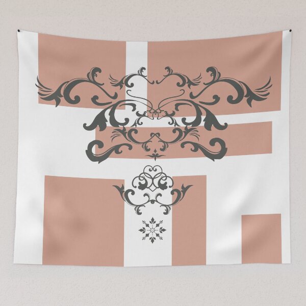 Item preview, Modern light brown geometric squares dark brown flourish damask element  designed and sold by Lilith-Designs.