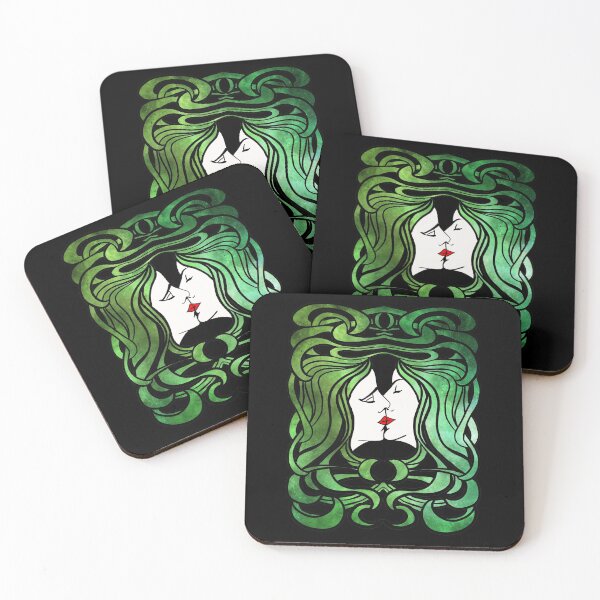 Item preview, Love is love art nouveau Green designed and sold by reasonablemunki.