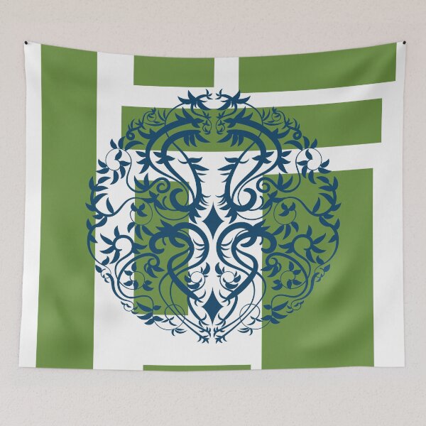 Item preview, Green squares blue flourish element  designed and sold by Lilith-Designs.