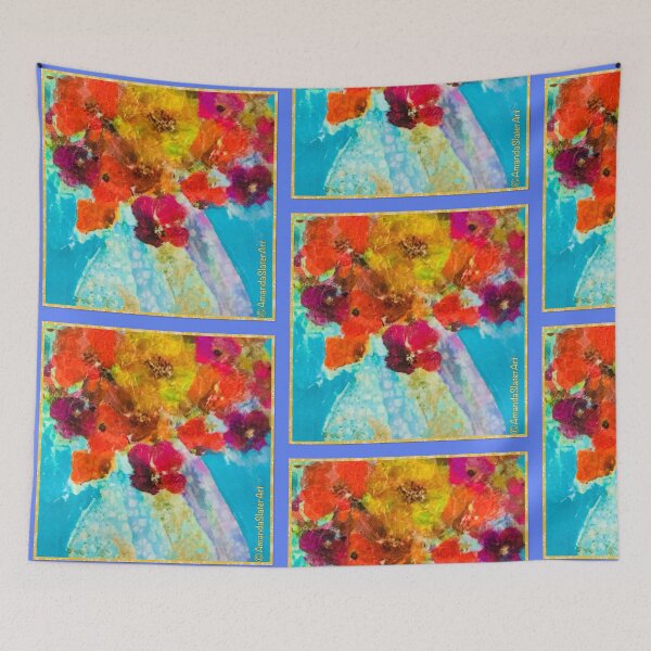 Item preview, Aqua Floral designed and sold by AmandaSlaterArt.
