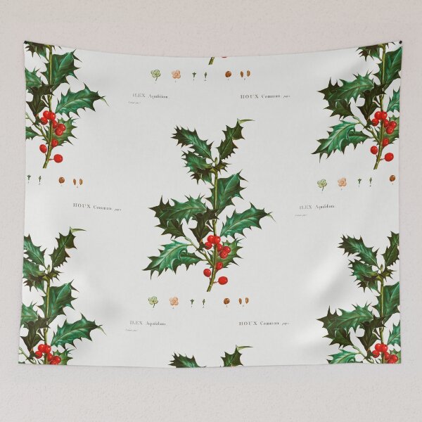 Artikelvorschau, holly leaves design vintage illustration entworfen und verkauft von Vintage Designs +.