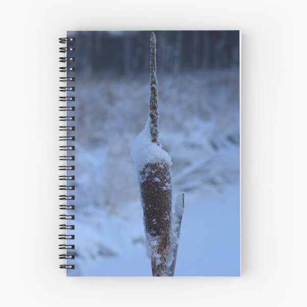 Item preview, cattail  in the snow against a snowy winter forest designed and sold by yarvin13.