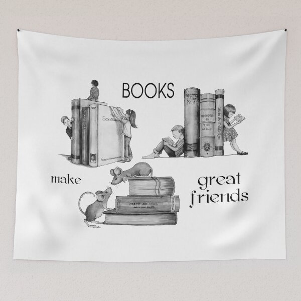 Item preview, Books Make Great Friends, Kids, Mice, Encourage READING designed and sold by JoyfulWhimsy.