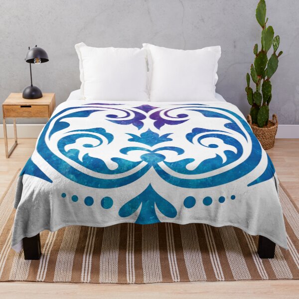 Item preview, Watercolor Blue Pink Purple Damask Digital Design designed and sold by Lilith-Designs.