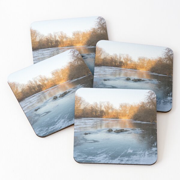 Item preview, Layered Textures and Light - Frozen Pond Sunrise designed and sold by Georgia Mizuleva.