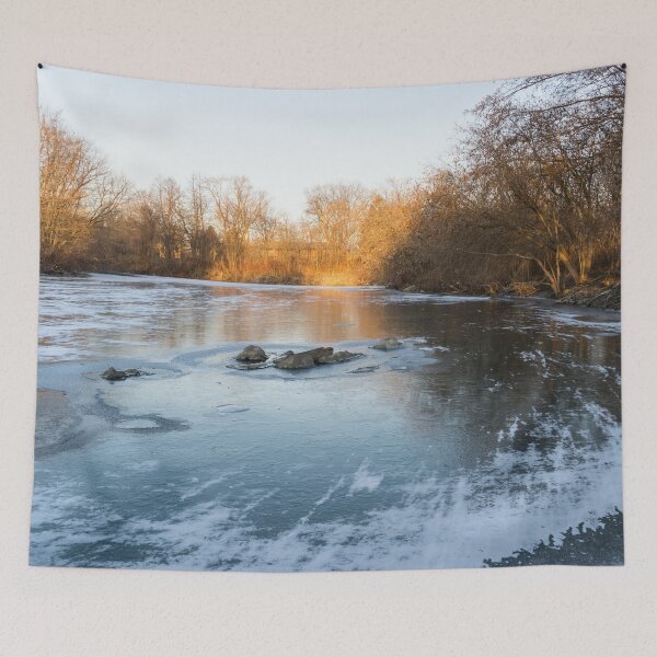 Item preview, Layered Textures and Light - Frozen Pond Sunrise designed and sold by Georgia Mizuleva.
