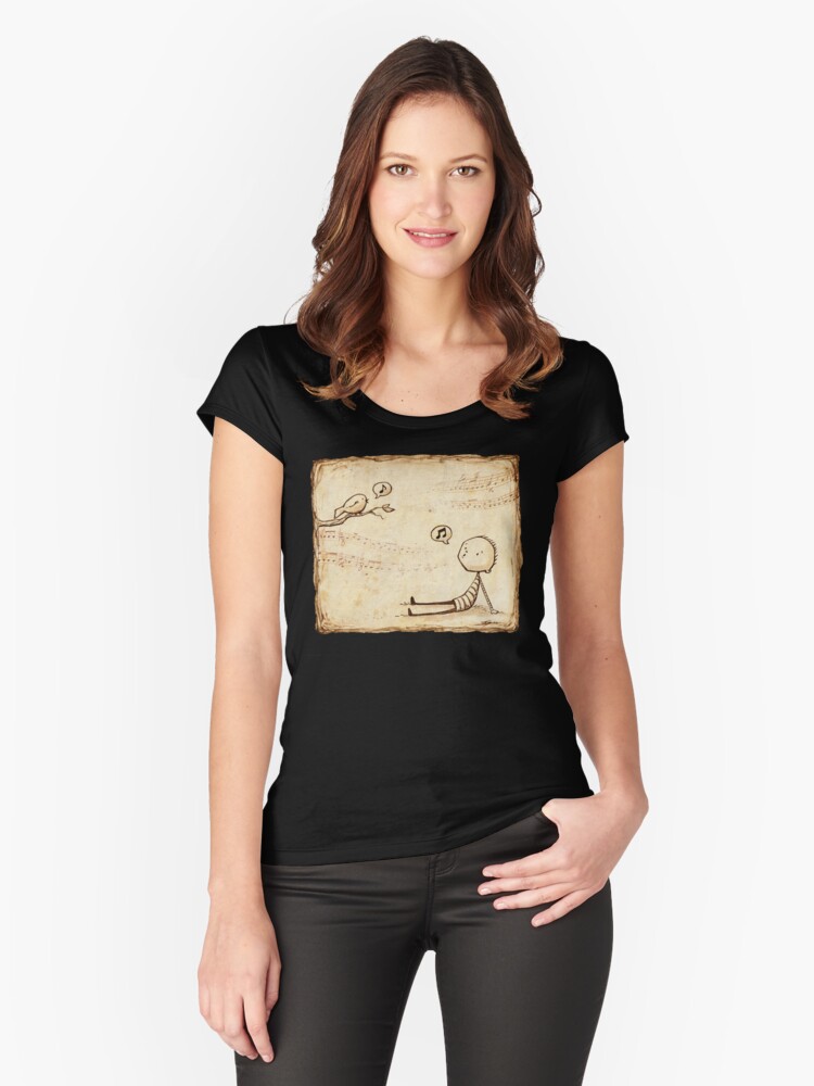 Thumbnail 1 of 3, Fitted Scoop T-Shirt, Whistle Border designed and sold by Eenuh.
