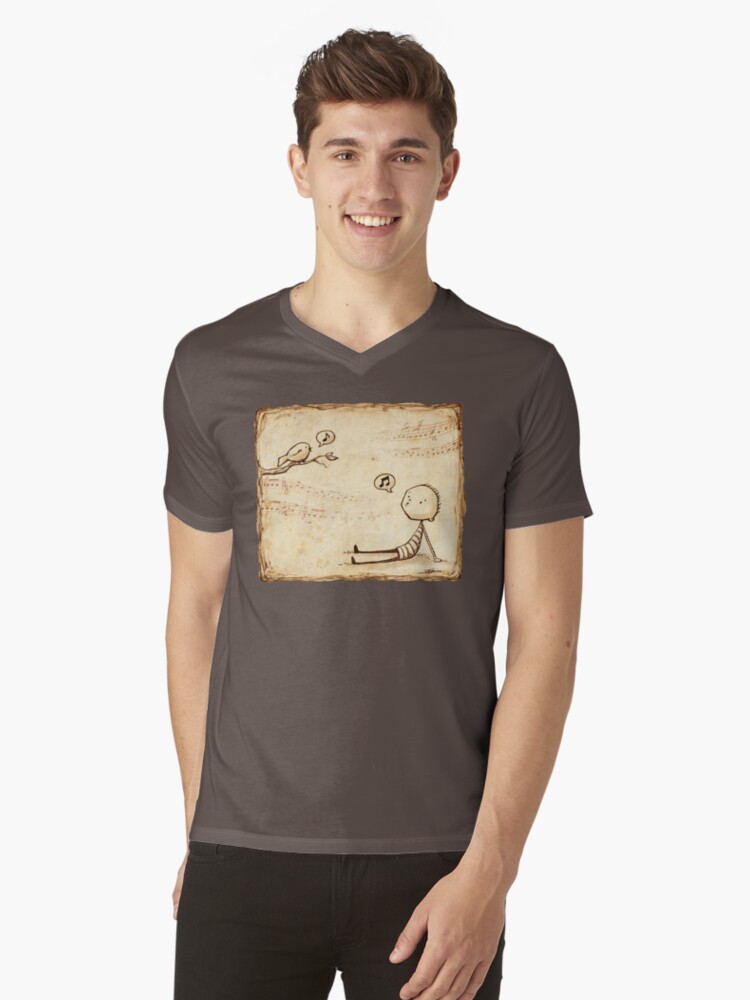 Thumbnail 1 of 3, V-Neck T-Shirt, Whistle Border designed and sold by Eenuh.