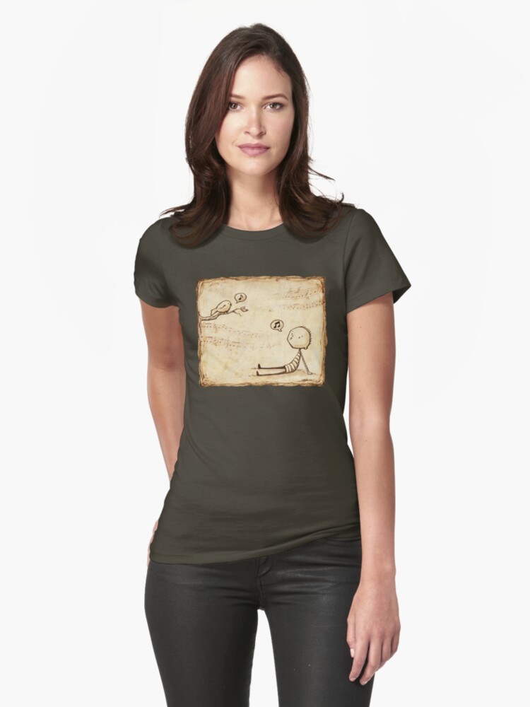 Thumbnail 1 of 3, Fitted T-Shirt, Whistle Border designed and sold by Eenuh.