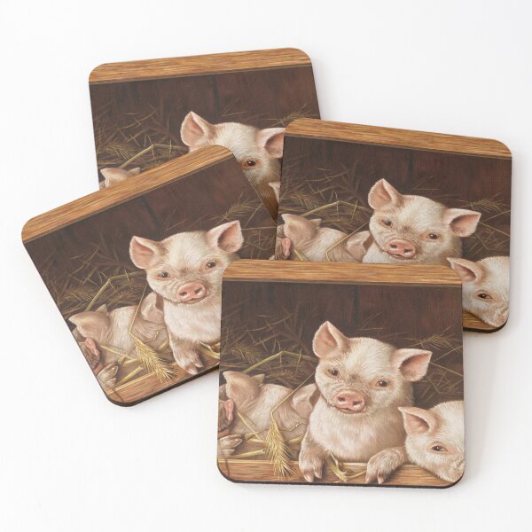 Item preview, Cute piglets in a sty designed and sold by Vintage Designs +.